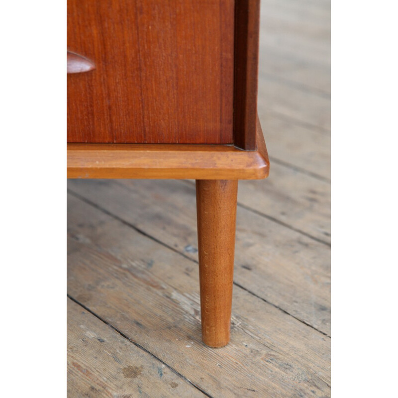 Teak Danish chest of drawers with half moon handles - 1960s