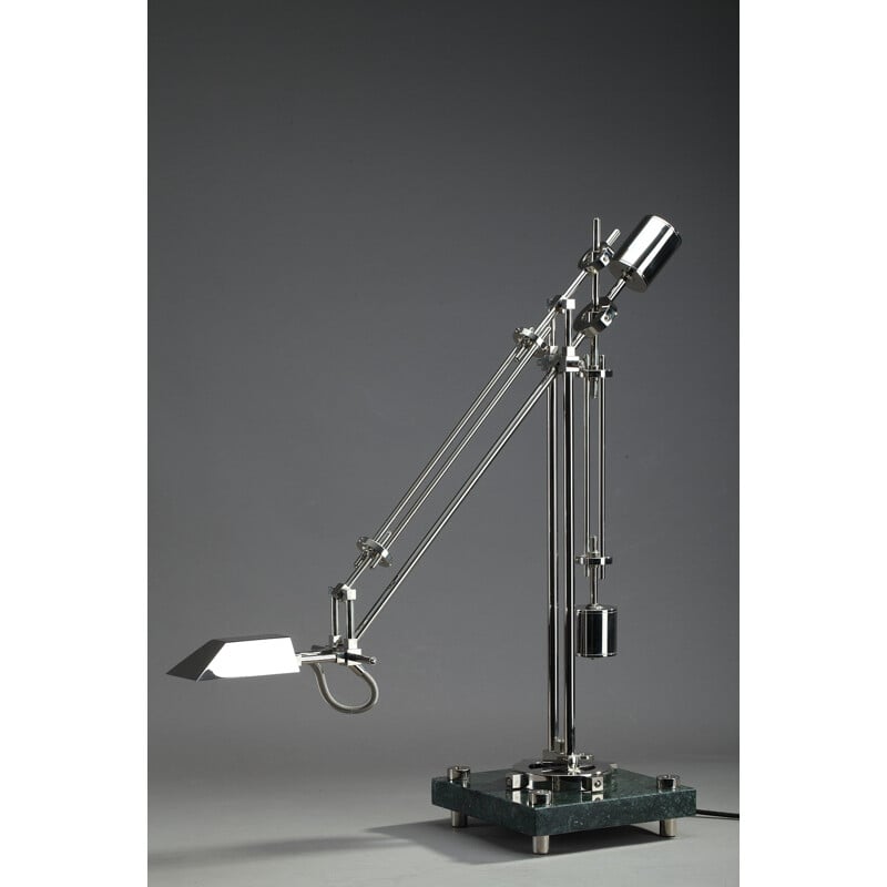 Chrome-plated Double-Counterweight Vintage Lamp by Zoran Bijelic - 1980s