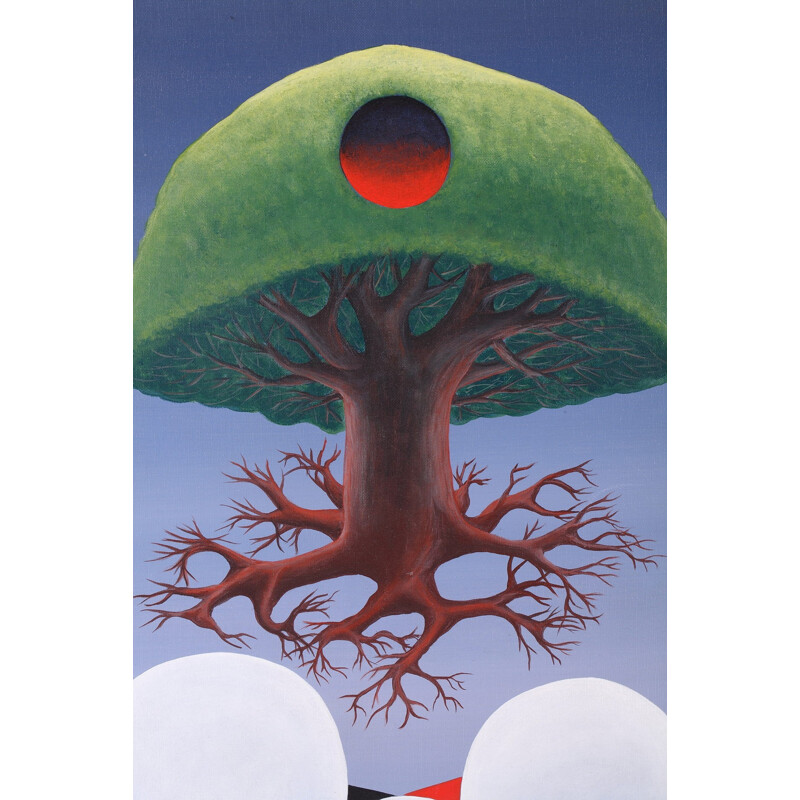 Composition surréaliste "L'arbre en lévitation" de Gino Cocco - 1980