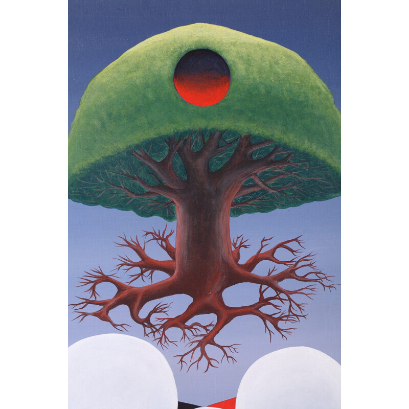 Surrealist Composition "The Tree in Levitation" by Gino Cocco - 1980s