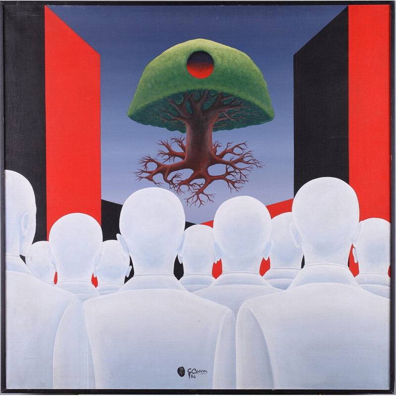 Composition surréaliste "L'arbre en lévitation" de Gino Cocco - 1980