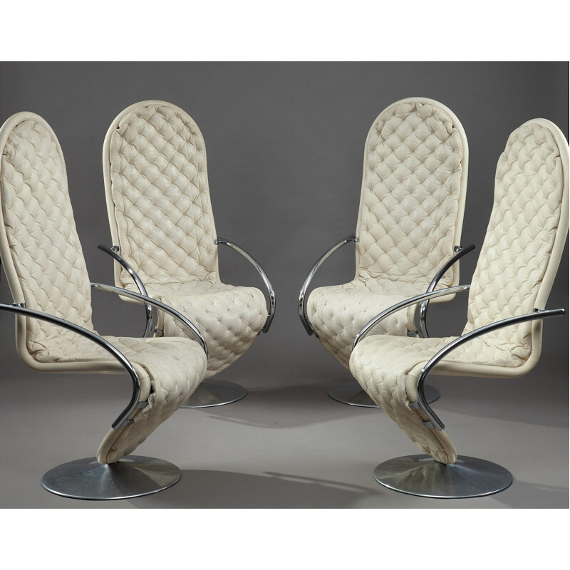 Set of 4 "1-2-3 System" armchairs by Verner Panton for Fritz Hansen - 1970s