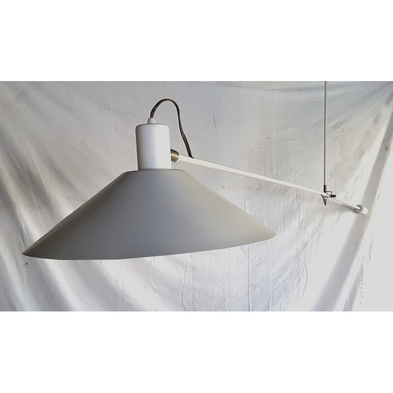 Vintage white lamp by J Hoogervorst for Anvia - 1950s
