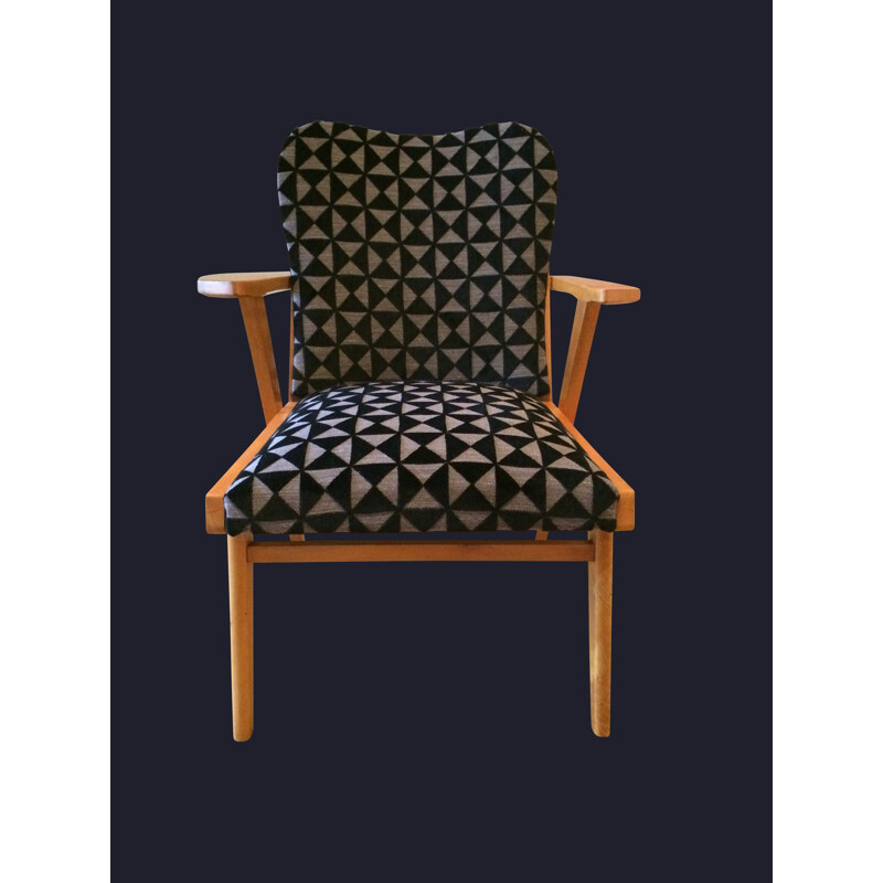 Vintage Scandinavian velvet armchair - 1960s 