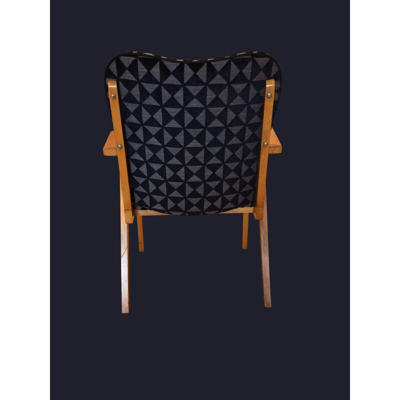 Vintage Scandinavian velvet armchair - 1960s 