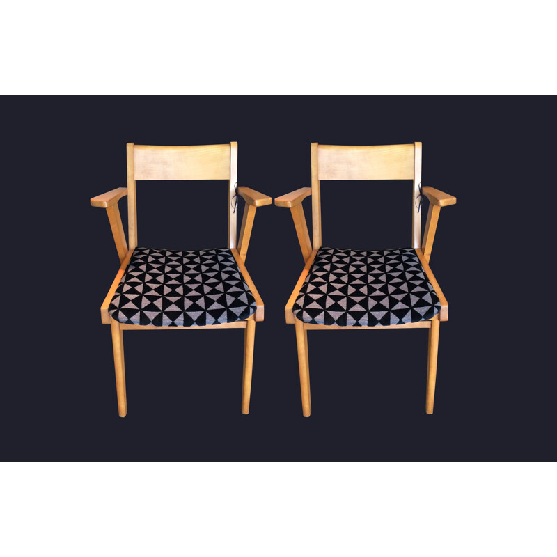 Pair of Scandinavian vintage velvet chairs - 1960s 