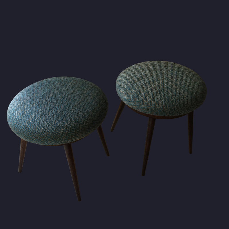 Pair of vintage renovated stools - 1960s