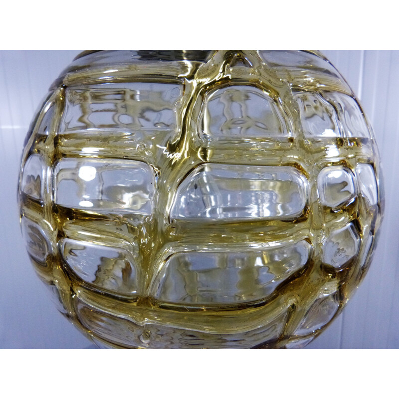 Glass Vintage German Hanging Lamp by Doria Leuchten - 1960s