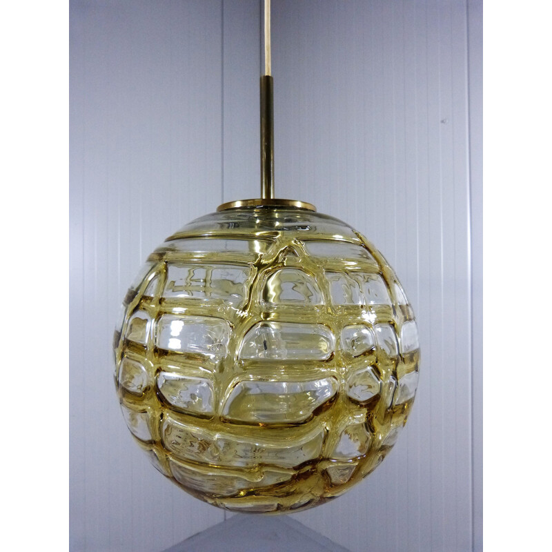 Glass Vintage German Hanging Lamp by Doria Leuchten - 1960s