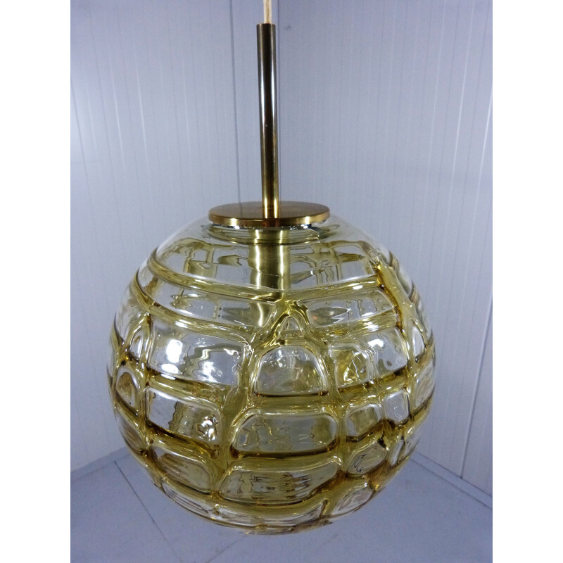 Glass Vintage German Hanging Lamp by Doria Leuchten - 1960s