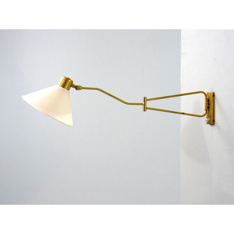 A double-arm wall lamp by René Mathieu for Lunel - 1950s