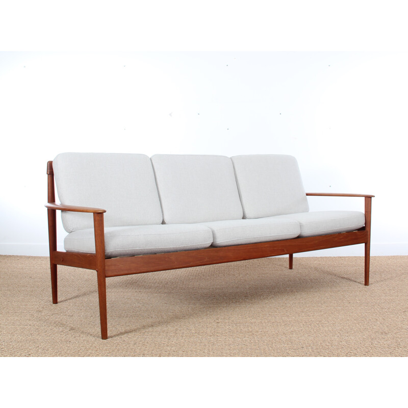 Scandinavian 3-Seater Teak Bench mode lPJ563 by Grete Jalk - 1950s