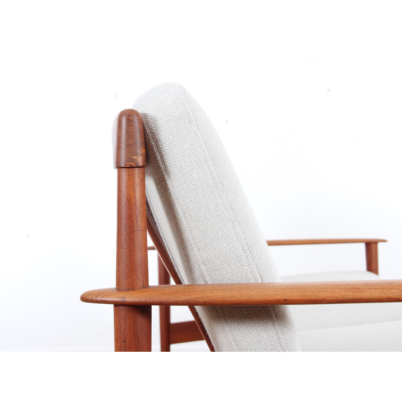 Scandinavian 3-Seater Teak Bench mode lPJ563 by Grete Jalk - 1950s