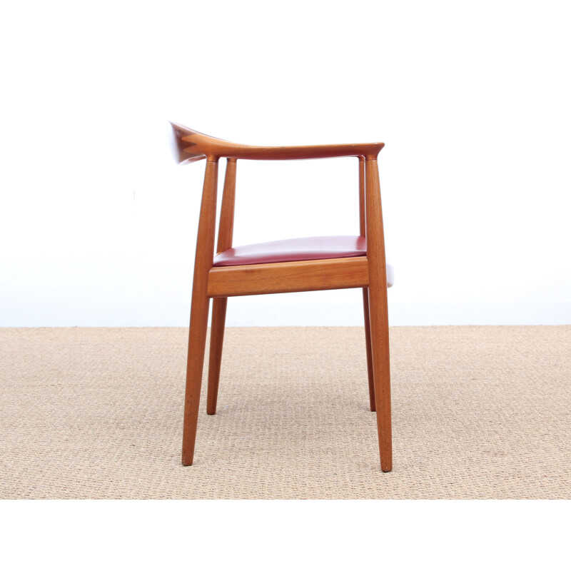 Vintage Cow Horn chair in solid Mahogany by Hans Wegner for Johannes Hansen - 1960s