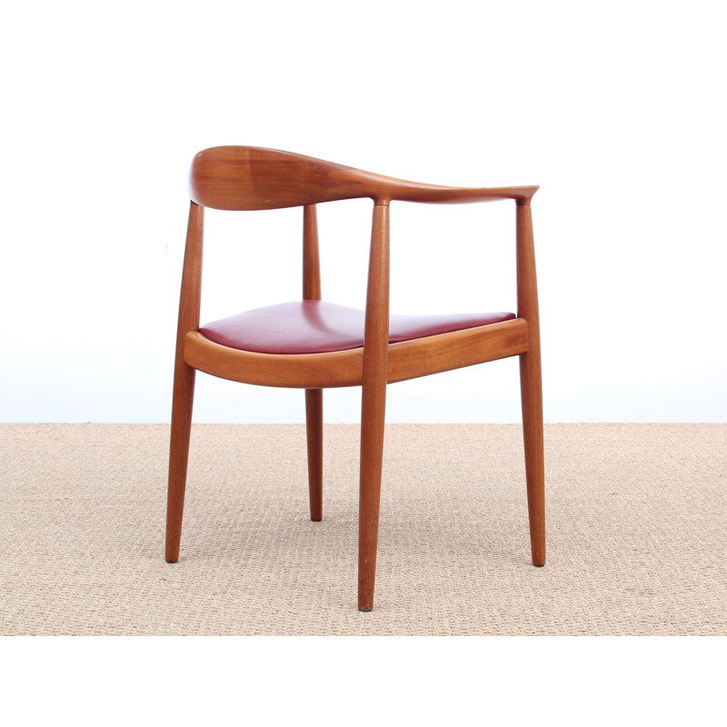 Vintage Cow Horn chair in solid Mahogany by Hans Wegner for Johannes Hansen - 1960s