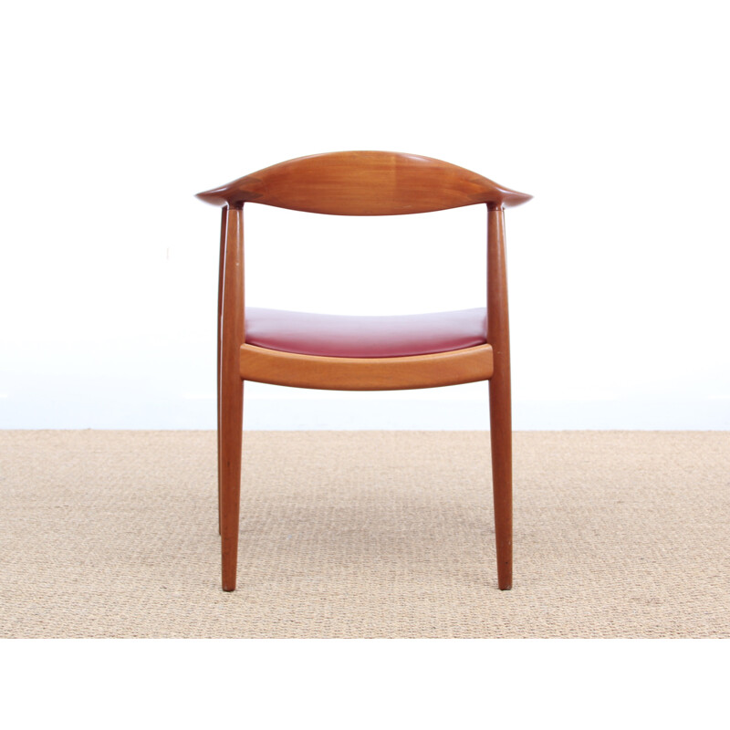 Vintage Cow Horn chair in solid Mahogany by Hans Wegner for Johannes Hansen - 1960s