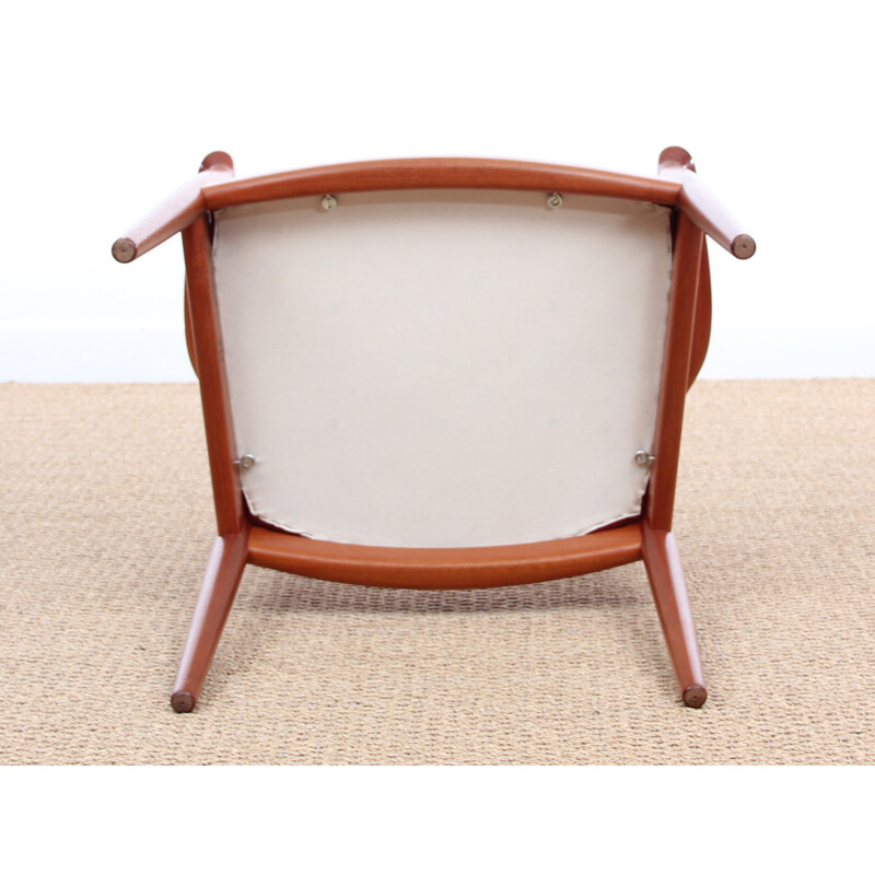 Vintage Cow Horn chair in solid Mahogany by Hans Wegner for Johannes Hansen - 1960s