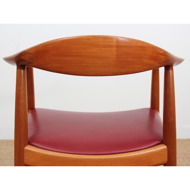 Vintage Cow Horn chair in solid Mahogany by Hans Wegner for Johannes Hansen - 1960s