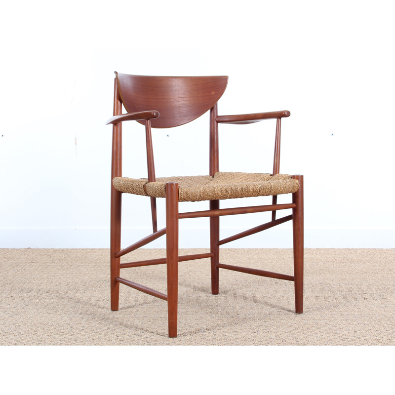 Pair of Scandinavian teak armchairs model 317 by Peter Hvidt & Orla Mølgaard Nielsen for Søborg Møbelfabrik en 1950s