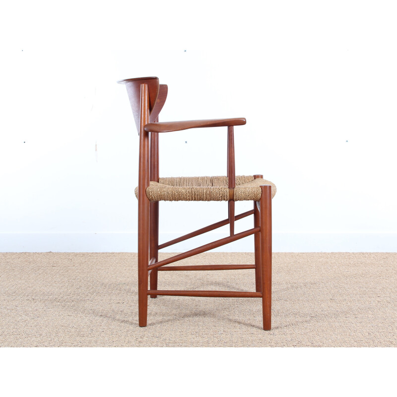 Pair of Scandinavian teak armchairs model 317 by Peter Hvidt & Orla Mølgaard Nielsen for Søborg Møbelfabrik en 1950s