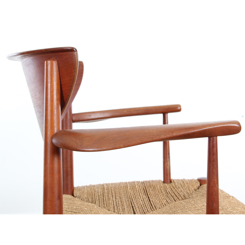 Pair of Scandinavian teak armchairs model 317 by Peter Hvidt & Orla Mølgaard Nielsen for Søborg Møbelfabrik en 1950s