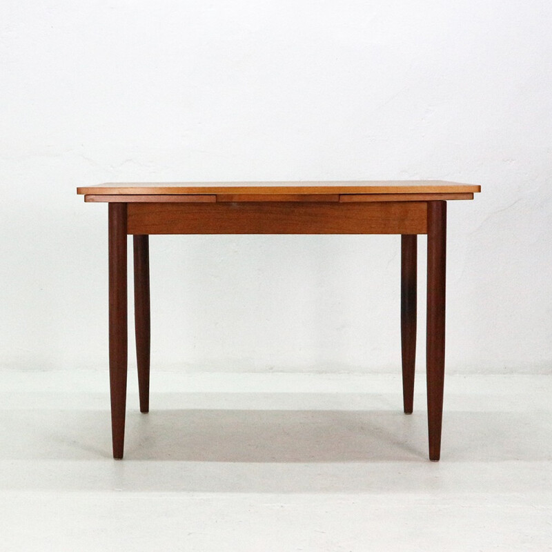 Vintage teak dining table with pull-out leaves - 1960s