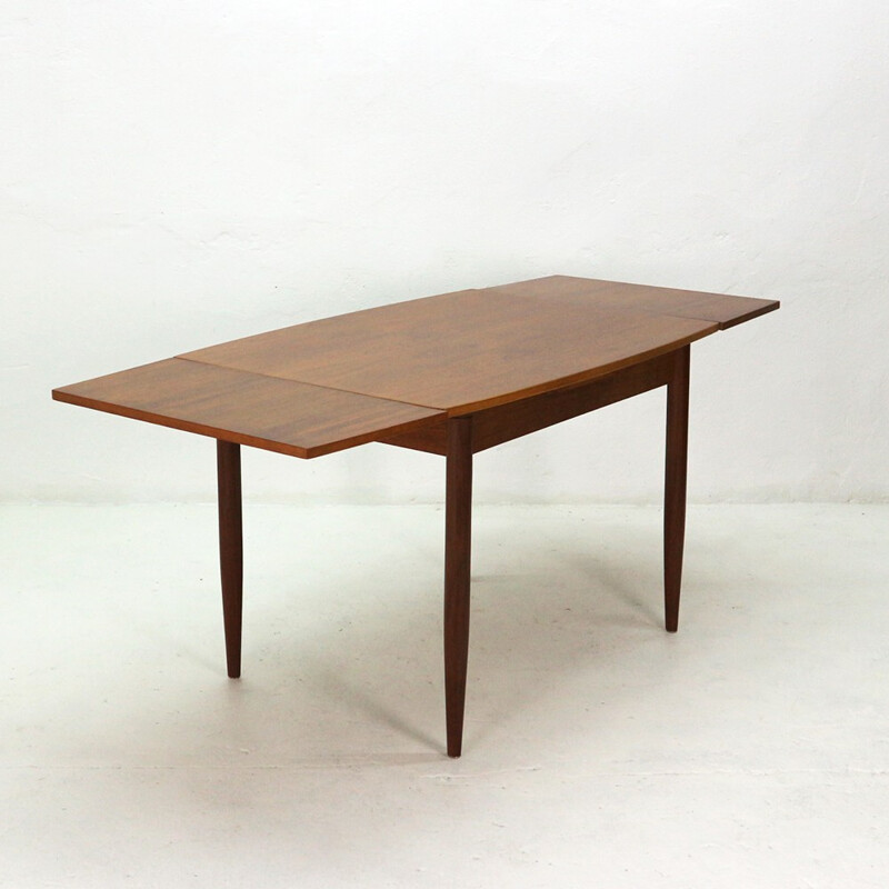 Vintage teak dining table with pull-out leaves - 1960s