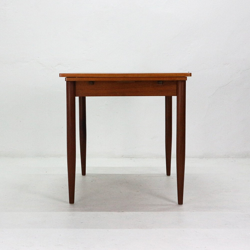 Vintage teak dining table with pull-out leaves - 1960s
