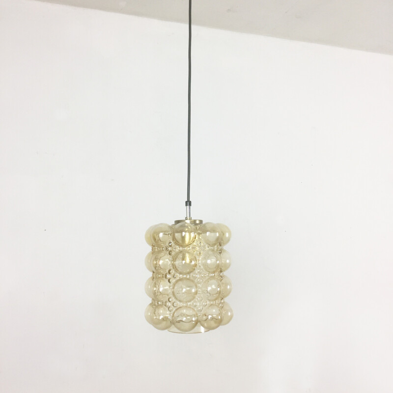 Vintage glass bubble hanging lamp by Helena Tynell for Glashütte Limburg - 1960s