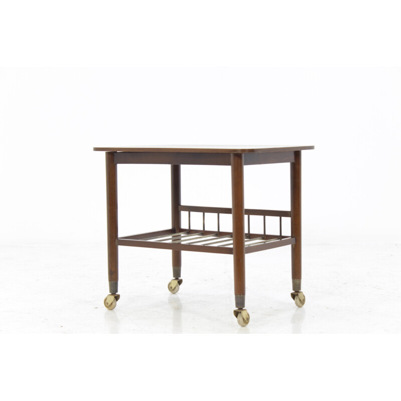 Vintage scandinavian teak bar trolley - 1960s