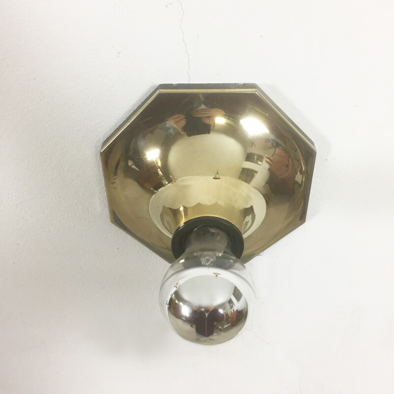 set of 6 golden CUBIC wall lights designed by Motoko Ishii for Staff Lights - 1970s