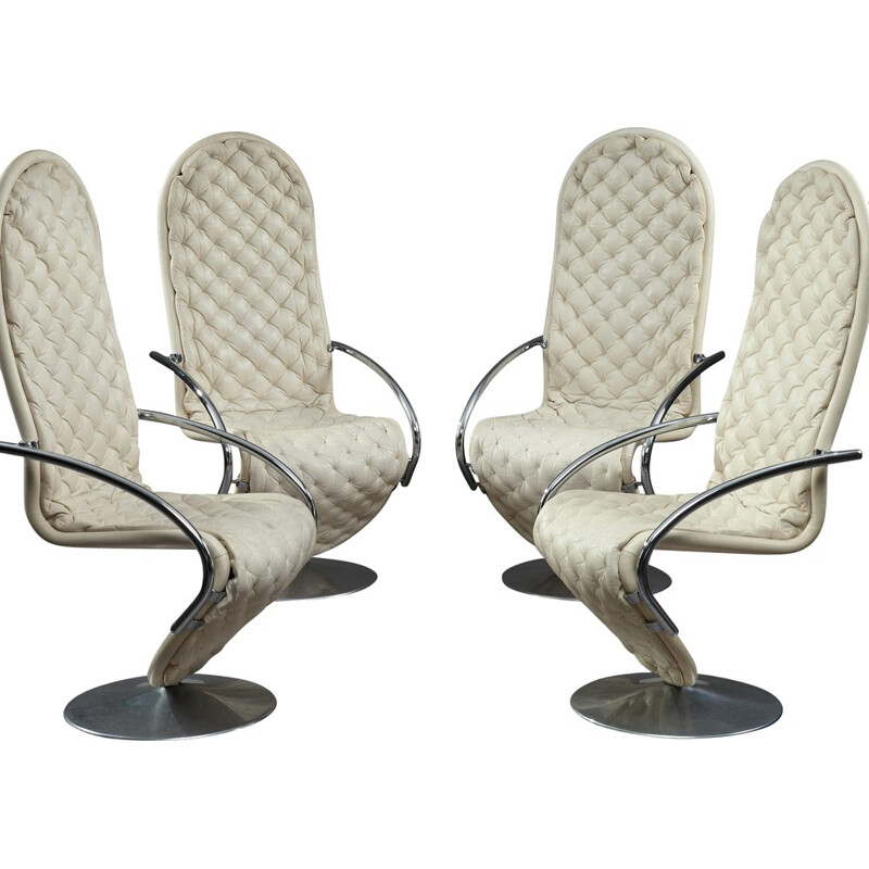 Set of 4 "1-2-3 System" armchairs by Verner Panton for Fritz Hansen - 1970s