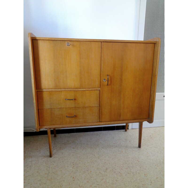 French vintage secretary with compass legs - 1950s