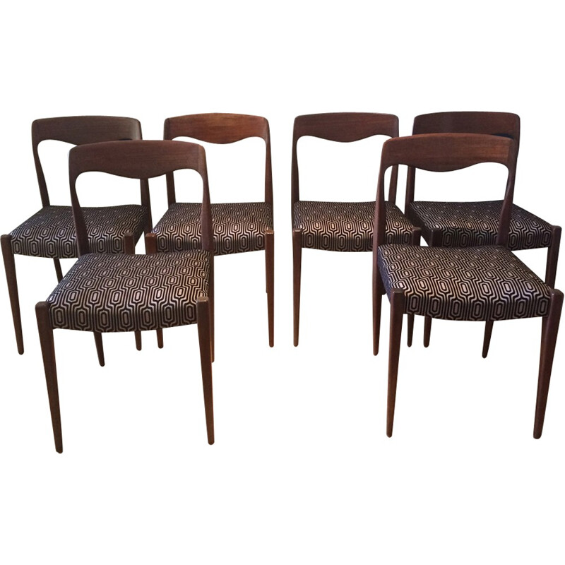 Set of 6 renovated Scandinavian vintage chairs - 1960s