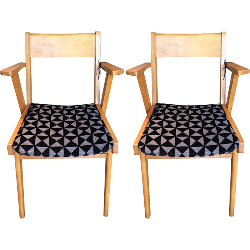 Pair of Scandinavian vintage velvet chairs - 1960s 