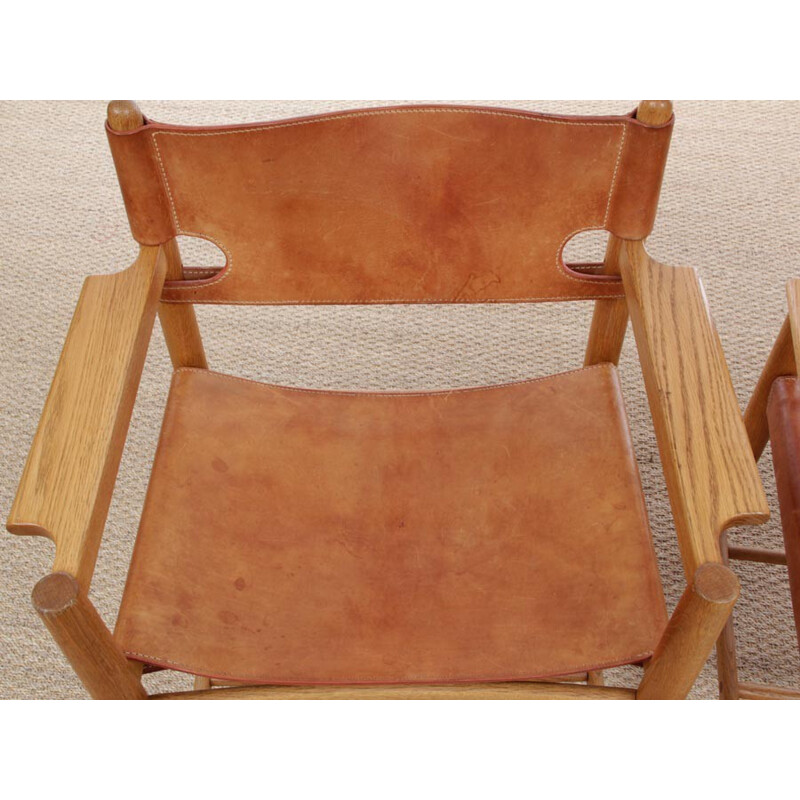 Pair of vintage Scandinavian armchairs by Borge Mogensen - 1950s