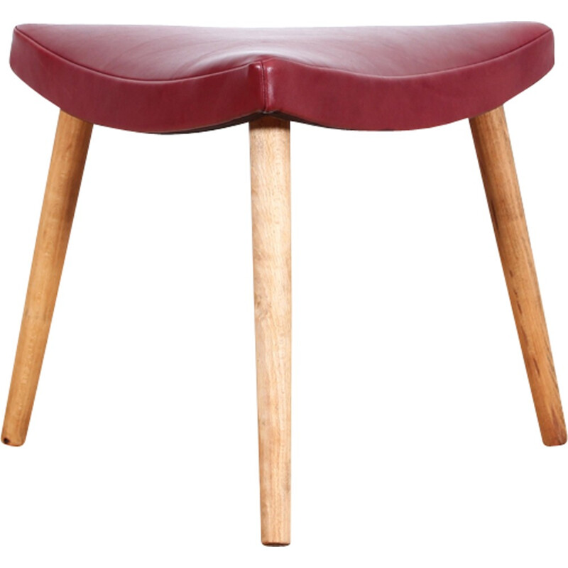 Danish vintage tripod stool in oak - 1950s