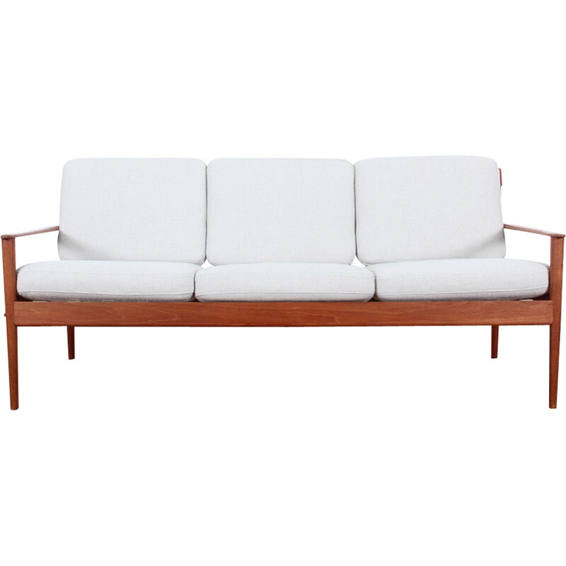 Scandinavian 3-Seater Teak Bench mode lPJ563 by Grete Jalk - 1950s