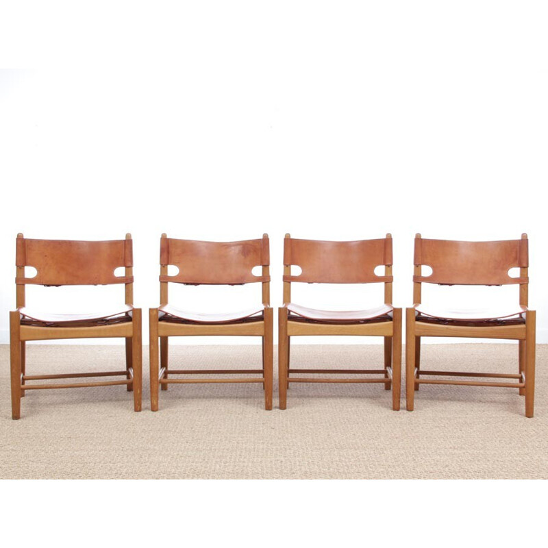 Set of 4 vintage Scandinavian chairs by Borge Mogensen - 1970s