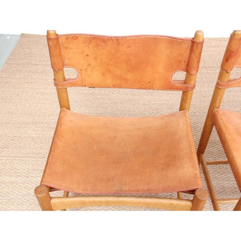 Set of 4 vintage Scandinavian chairs by Borge Mogensen - 1970s