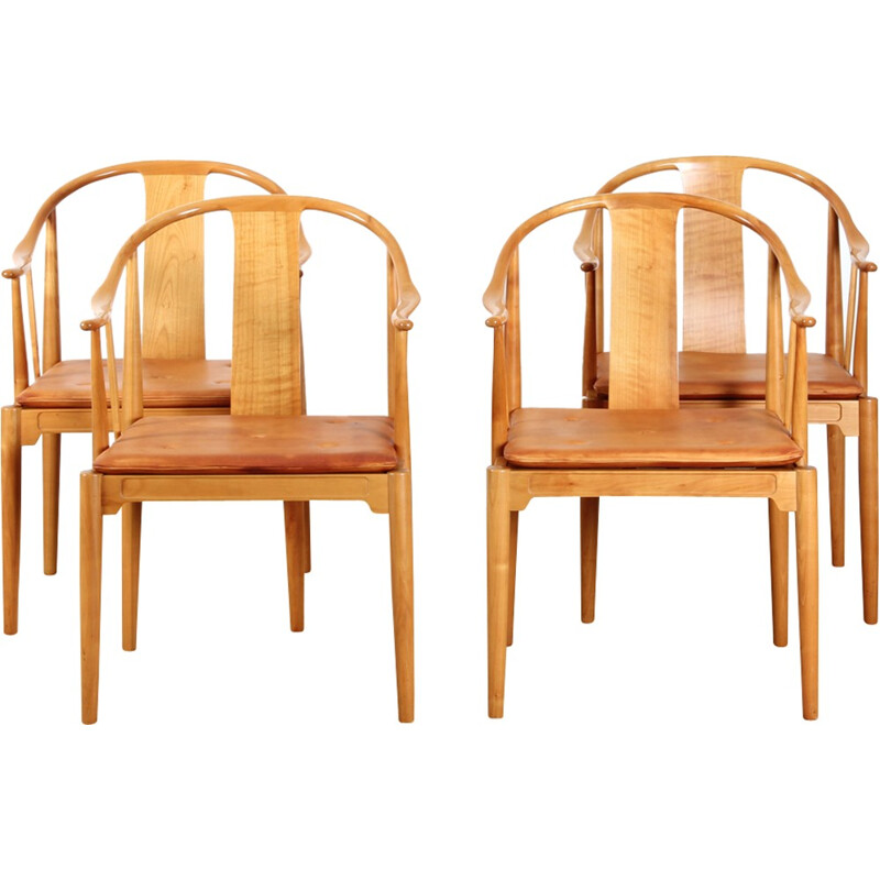 Suite de 4 chaises vintage China Chair d'Hans Wegner - 1970