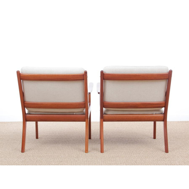 Pair of mahogany armchairs model PJ 112 by Ole Wanscher - 1950s