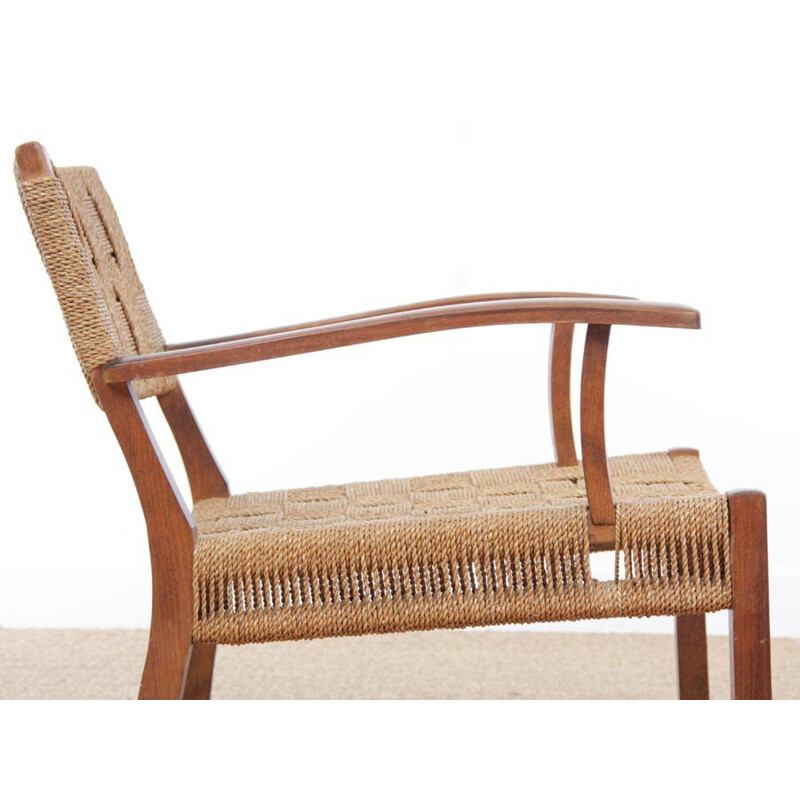 Pair of vintage armchairs in beechwood by Frits Schlegel - 1940s