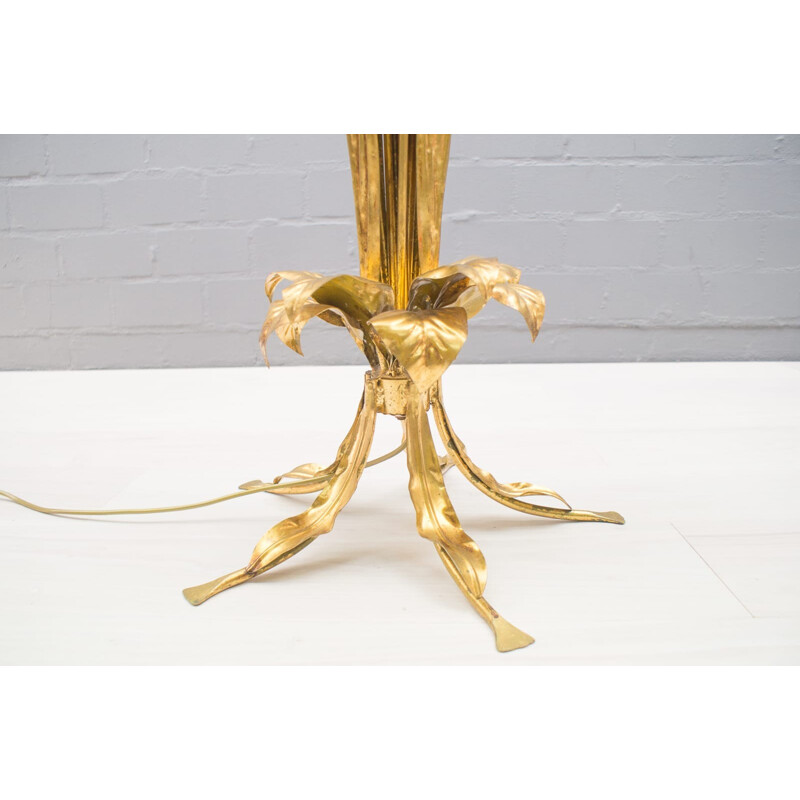 Gilded Floral Holywood Regency Floor Lamp by Hans Kögl - 1970s