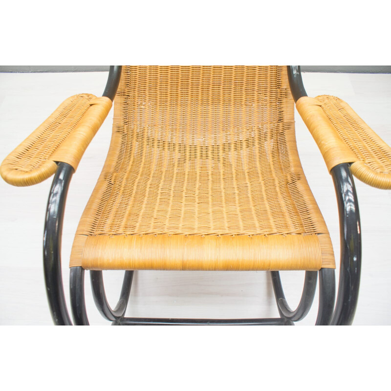 Vintage Rattan Rocking Chair - 1970s