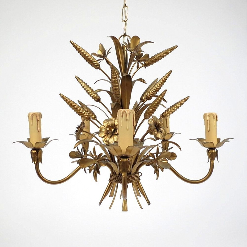 Vintage Italian brass chandelier - 1970s