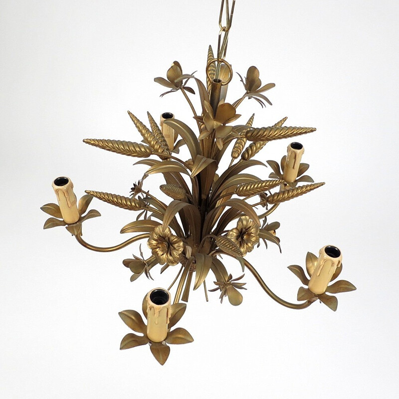 Vintage Italian brass chandelier - 1970s