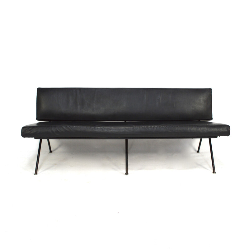 Vintage-Sofa Modell 32 schwarz von Florence Knoll - 1950