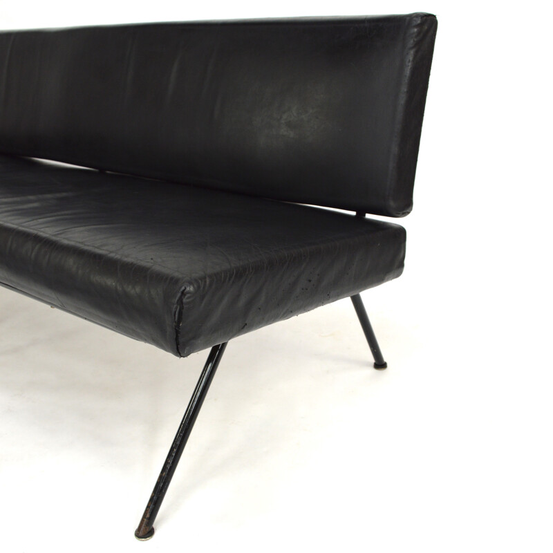 Vintage-Sofa Modell 32 schwarz von Florence Knoll - 1950