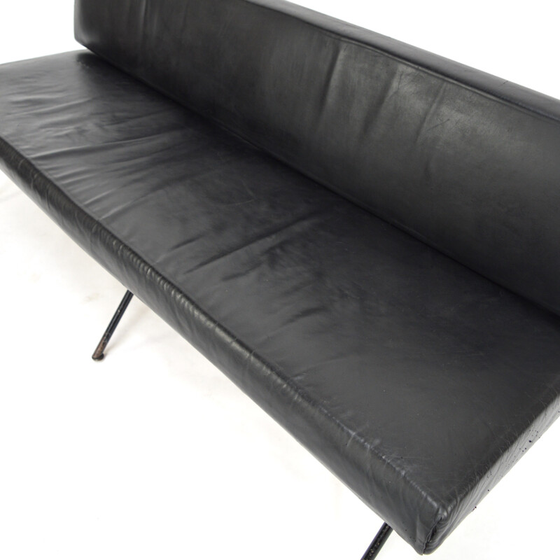 Vintage model 32 black sofa by Florence Knoll - 1950s